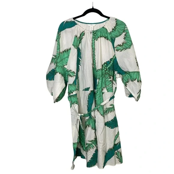 H&M Tropical Palm Leaf Tie Waist Mini Dress - Picture 4 of 9